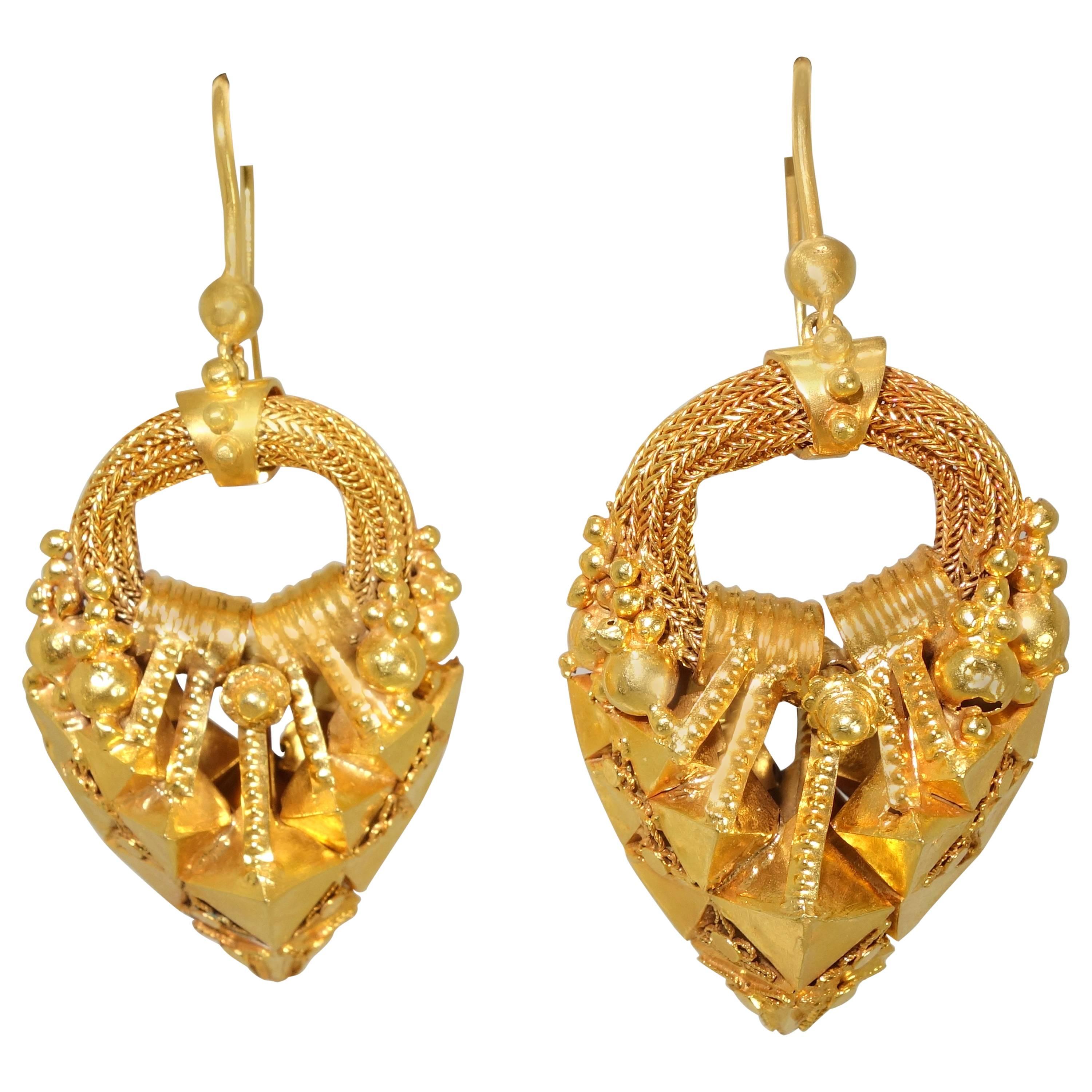 1890s Antique Gold Earrings