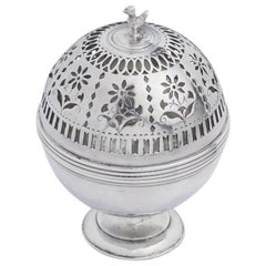 Extremely Rare, Early 19th Century, Spanish Silver Shaving Sponge Box