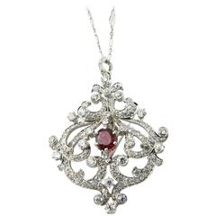 Black Starr & Frost Belle Epoque Spinel Diamond Pendant Brooch 8