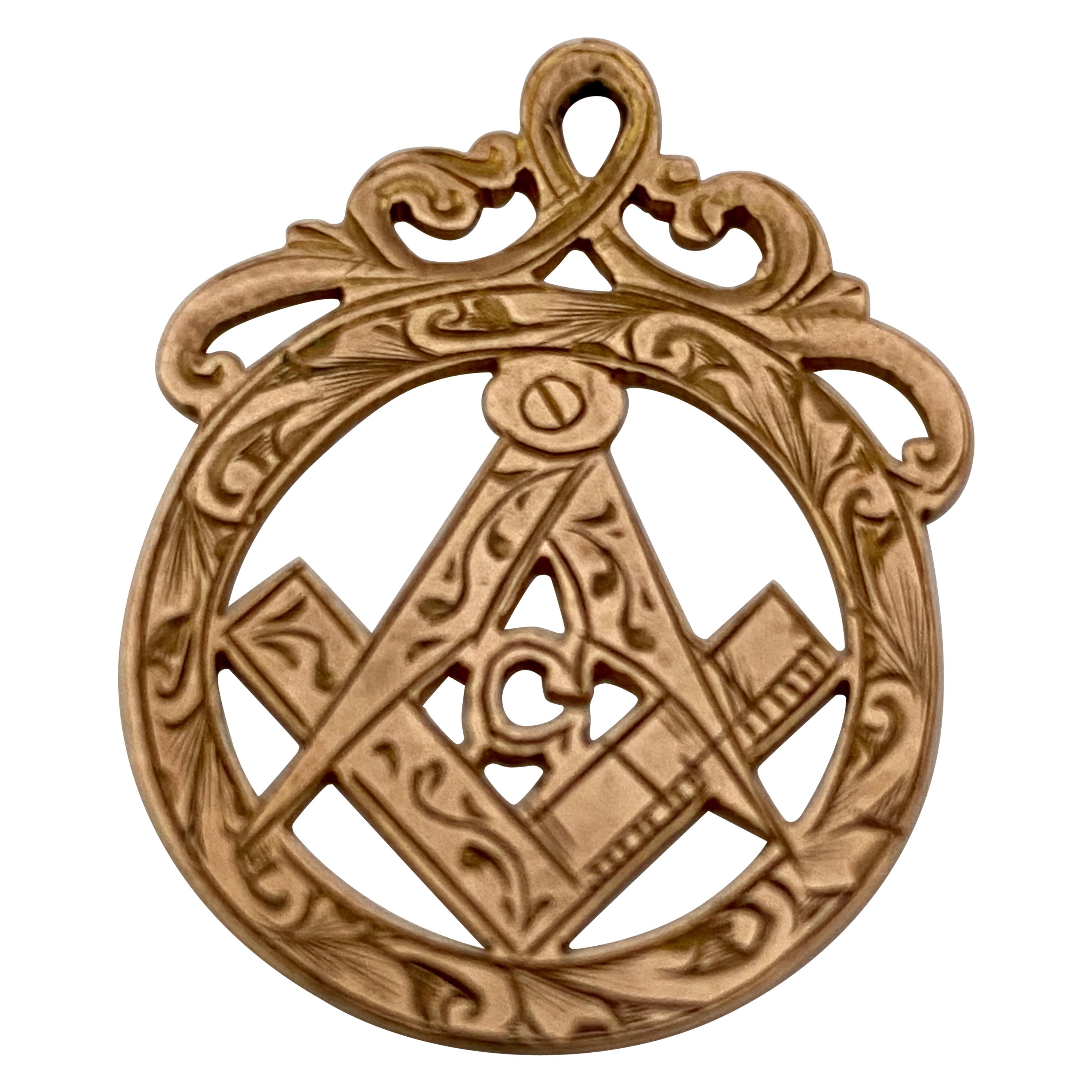 Vintage 9 Karat Gold Masonic Pendant For Sale