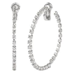 Big Hoop Inside-Out Diamond Earrings in 18K White Gold