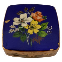 Vintage Gold Plated and Enamel Pill Box