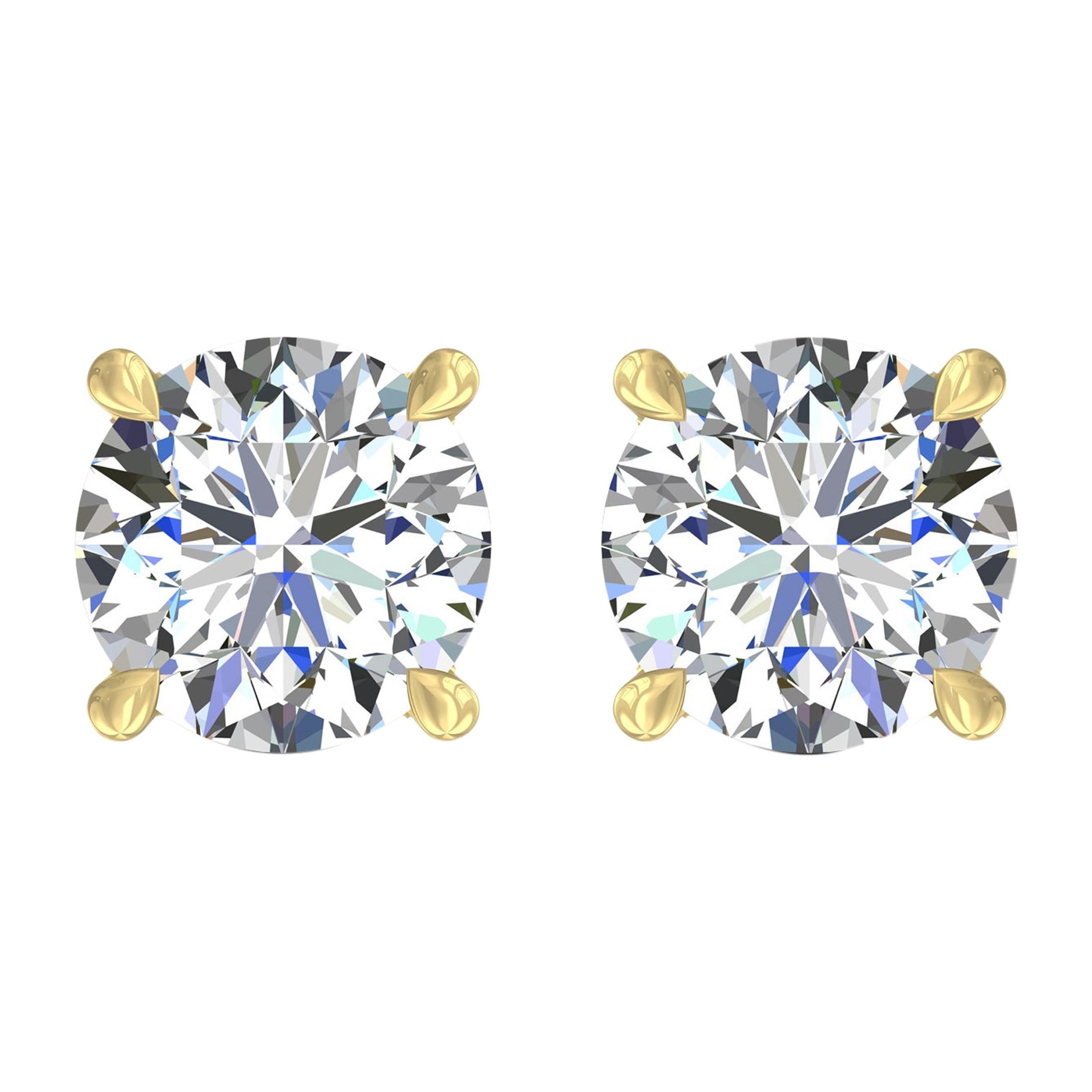 Harakh GIA Certified 0.54 Carat F Color VS2 Clarity 18 KT Diamond Stud Earrings