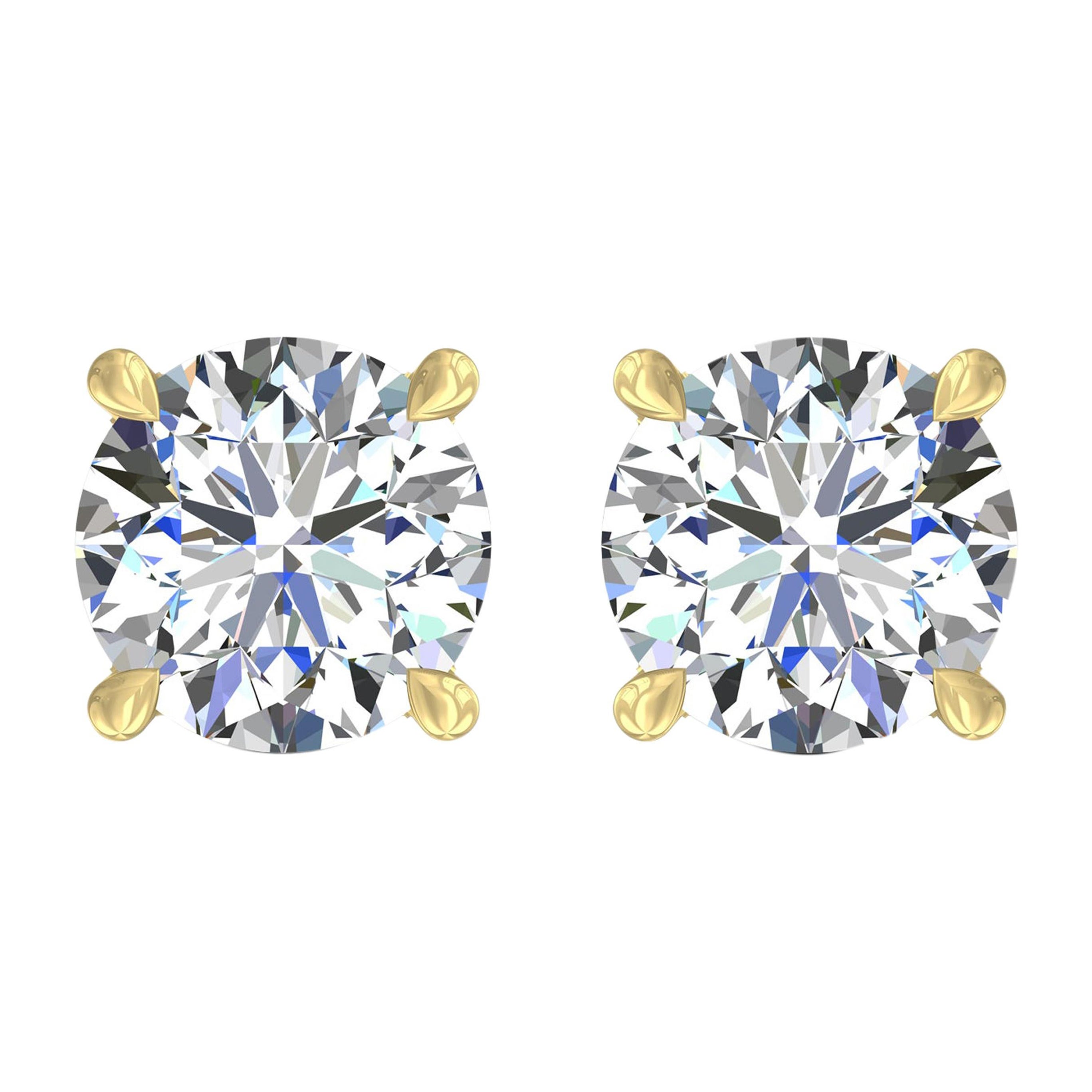 Harakh GIA Certified 0.54 Carat D Color VS1 Clarity 18 KT Diamond Stud Earrings For Sale