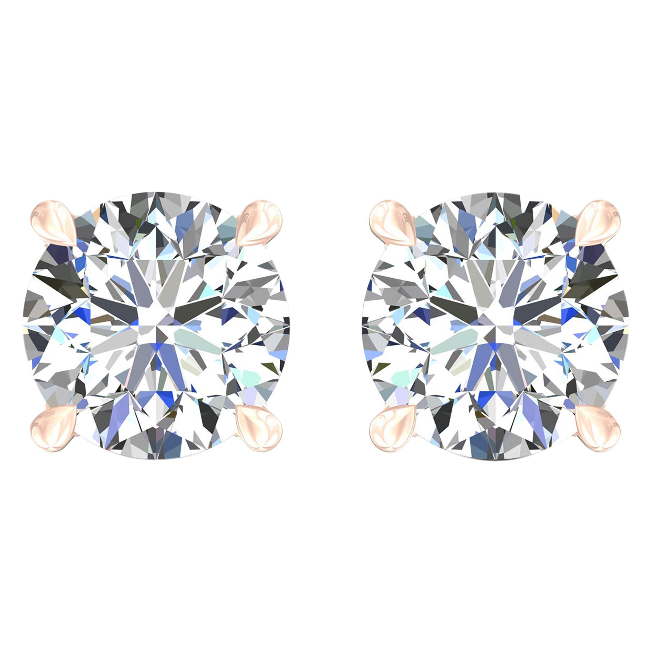 Harakh Clous d'oreilles en diamants 18 carats certifiés GIA de 0,75 carat de couleur EF et de pureté VS1