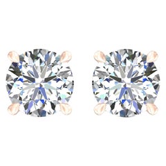 Harakh Clous d'oreilles en diamants 18 carats certifiés GIA de 0,75 carat de couleur EF et de pureté VS1