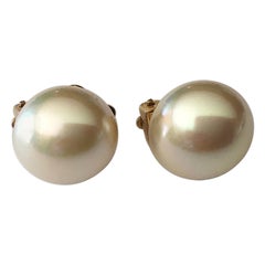 9 Carat Gold Simulated Pearl Clip on Earrings