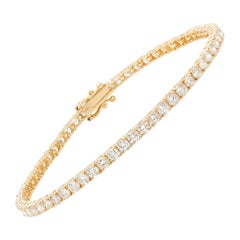 Bracelet tennis en or jaune 14 carats avec diamants de 4,62 carats