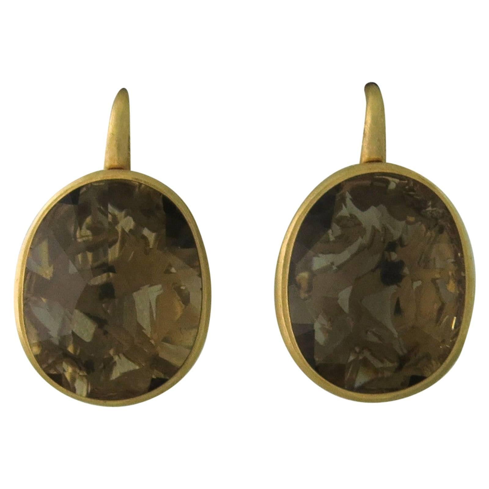 Pomellato Arabesque Gold-Ohrringe mit Rauchquarz