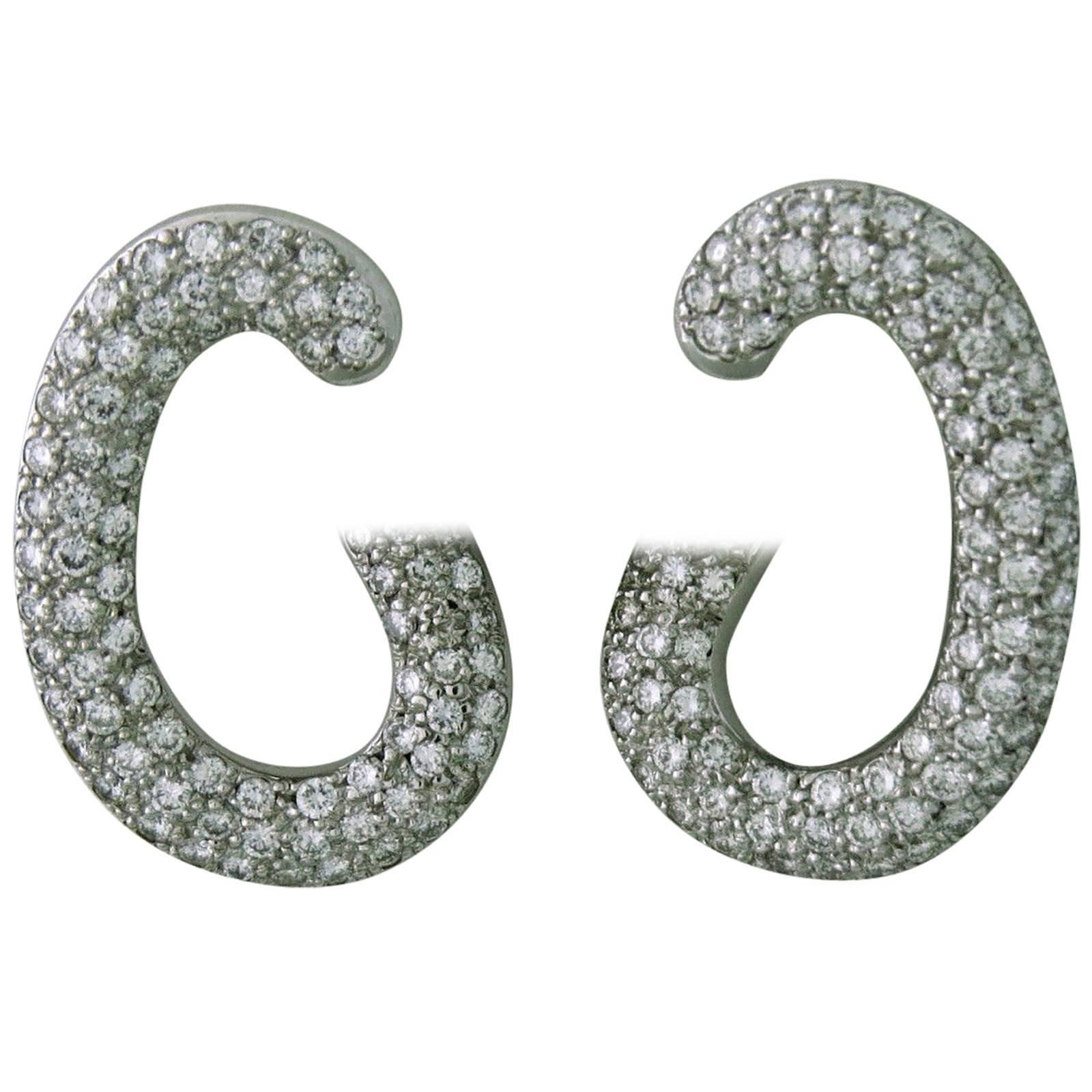 Pomellato Paisley Diamond Gold Earrings
