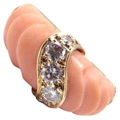 Van Cleef & Arpels Angel Skin Coral Diamond Gold Band Ring
