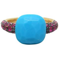Pomellato Capri Ruby Turquoise Gold Ring