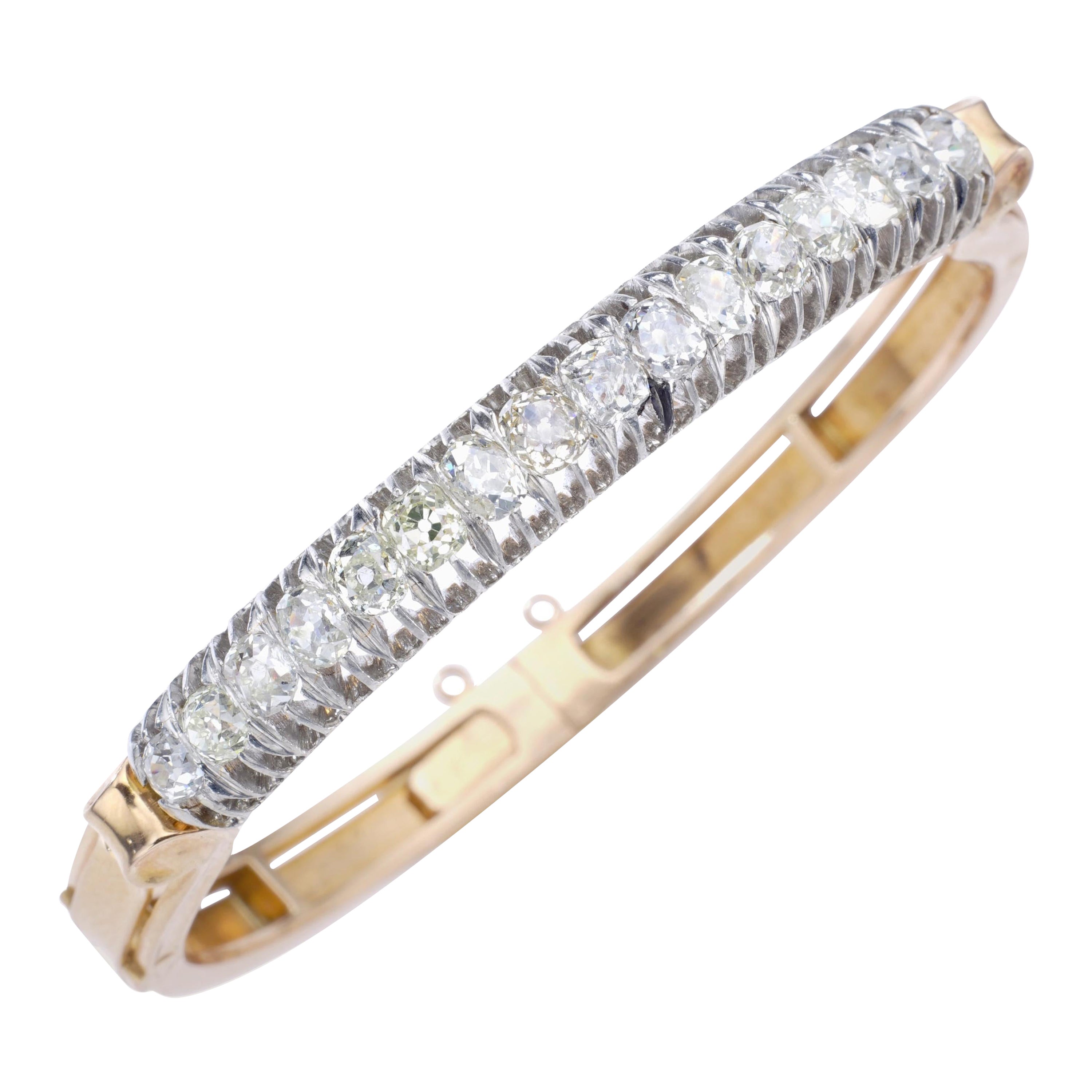 19th Century Diamond and Gold Bangle For Sale