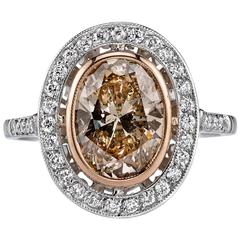 2 Carat Oval Diamond Gold Platinum Engagement Ring