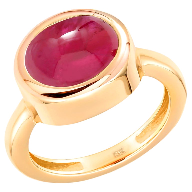 Bague Cocktail Solitaire Vintage En Or Jaune 10k Avec Spinelle Ovale 8,50 Carats - Taille 5.25