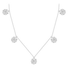 Illusion Diamond Charm Necklace in 18K White Gold
