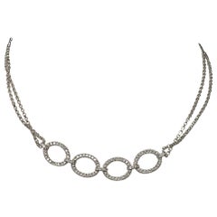 18K White Gold Diamond Choker Necklace
