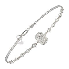 Illusion Diamond Chain Bracelet in 18K White Gold, Large