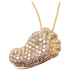 Pasquale Bruni Orme Footsteps Diamond Gold Foot Pendant Necklace