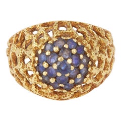 Vintage 1980's Sapphires 18 Carat Yellow Gold Ring