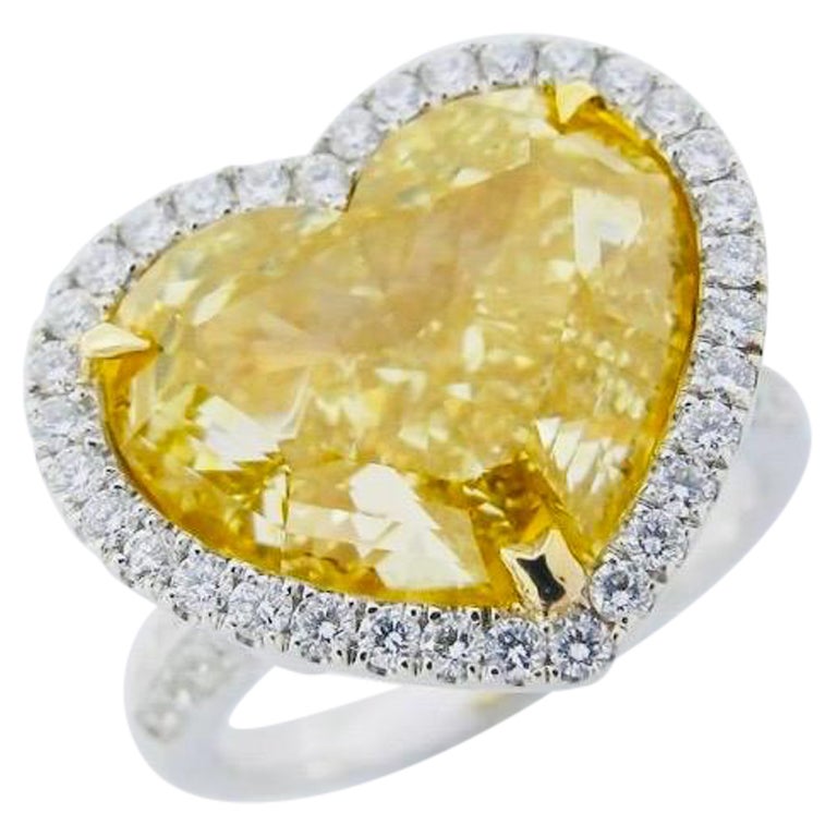 Emilio Jewelry GIA Certified 5 Carat Fancy Yellow Diamond Ring For Sale ...