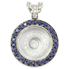 Chopard, collier Happy Spirit en or avec saphir et diamant flottant