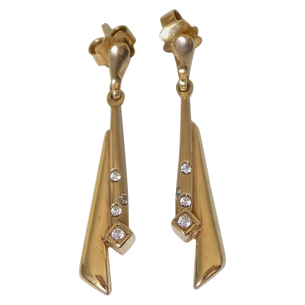 Art Deco Style Diamond Drop Earrings For Sale at 1stDibs