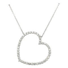 18KT White Gold 4.00 Ct Diamond Heart Pendant Necklace