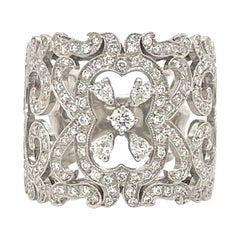 Orianne Collins Diamond Wide Band Ring 18k White Gold