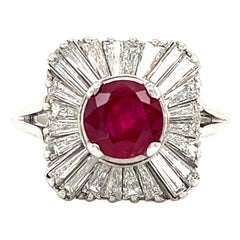 Vintage Estate Ruby & Diamond Ballerina Cocktail Ring