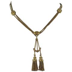 Antique Gold Suspended Type Necklace with Fine Pearls 9