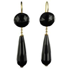 Onyx Gold Drop Earrings 2