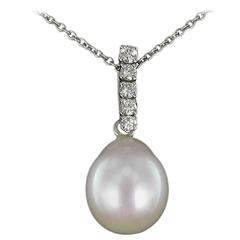 Pearl Diamond Gold Pendant 7