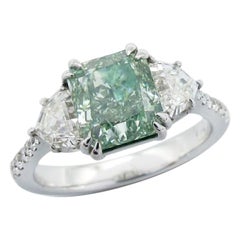 Emilio Gioielli Anello con diamante verde intenso certificato GIA da 2 carati