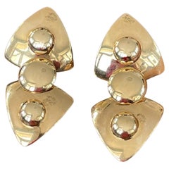 Modern John Atencio 14 Karat Yellow Gold Pierced Earrings