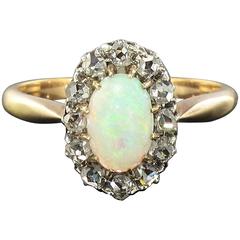 1850s Opal and Diamond Rose gold Ring 9