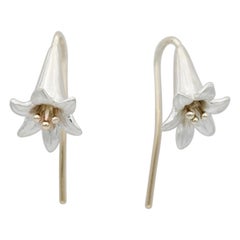 Lily Earrings/ 9ct Yellow Gold and Silver