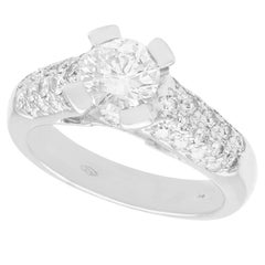 Vintage 1ct Diamond and 18k White Gold Solitaire Engagement Ring Circa 1980