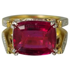 Picchiotti Rubelite Tourmaline Diamond Gold Ring 5