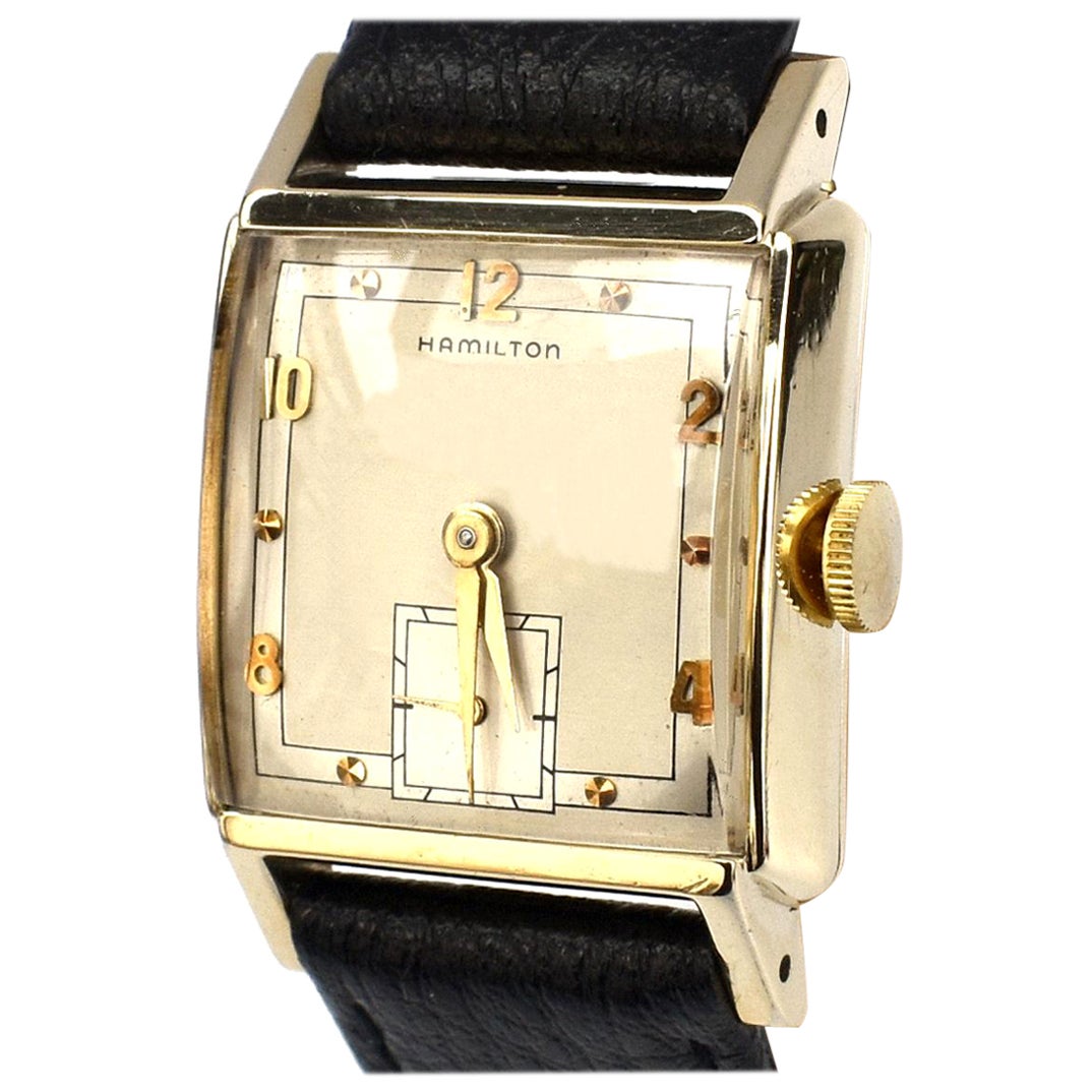 Art Deco Hamilton 10k Gold Filled Gents Watch, c1951, Recently Fully Serviced