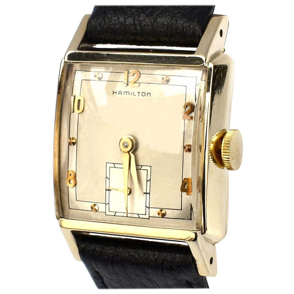 Hamilton Rare Platinum Art Deco Tank Style Watch, circa 1940s For Sale ...