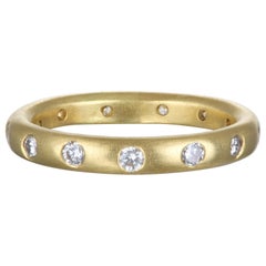 Faye Kim 18 Karat Gold Burnished Diamond Band Ring