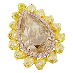 Emilio Jewelry Gia Certified 11.00 Carat Fancy Brown Orange Diamond