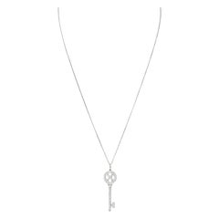 Tiffany & Co. 0.51 Carat Diamond Platinum Quatrefoil Key Pendant Necklace