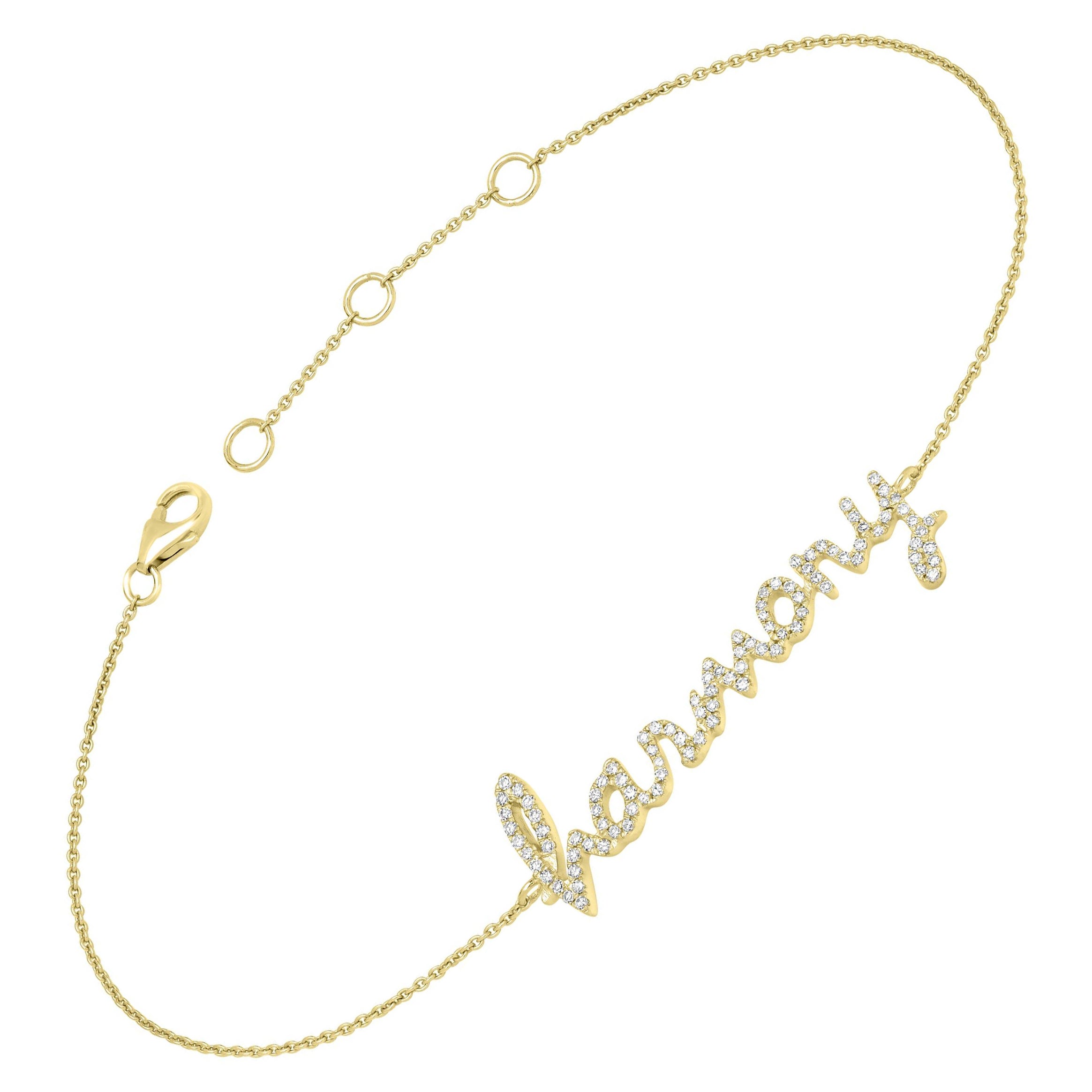 Luxle 14k Gold 1/4 Carat T.W. Diamond "Harmony" Bracelet