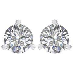 Harakh GIA Certified 2.00 Carat EF Color VS2 Clarity 18 Kt Diamond Stud Earrings