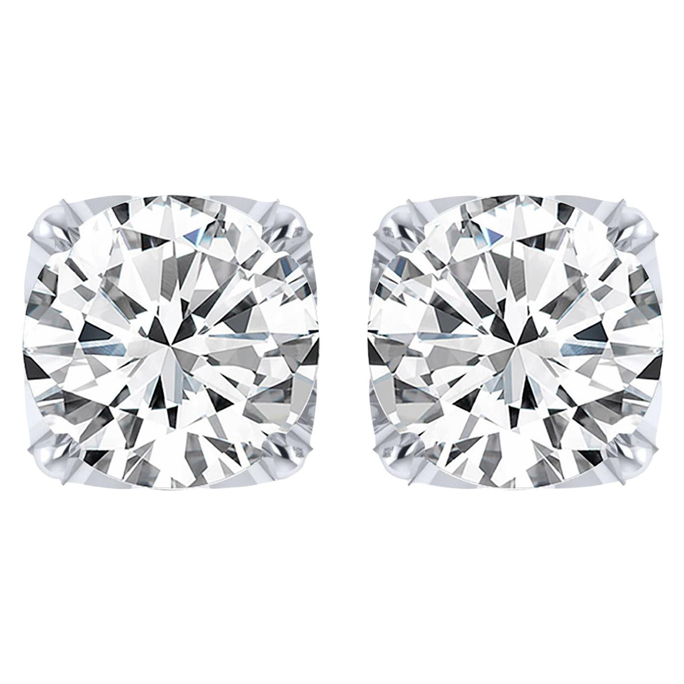 Harakh Clous d'oreilles en or blanc 18 carats avec diamants de 1,25 carat, certifiés GIA F/VS2