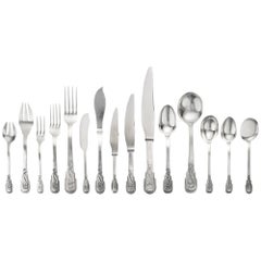 Antique A Spanish silver Art Deco flatware service, Jaume Mercade, Barcelona, circa 1930