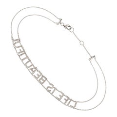 Luxle 1/8 Carat T.W. Diamond "Life Is Beautiful" Bracelet in 14K White Gold