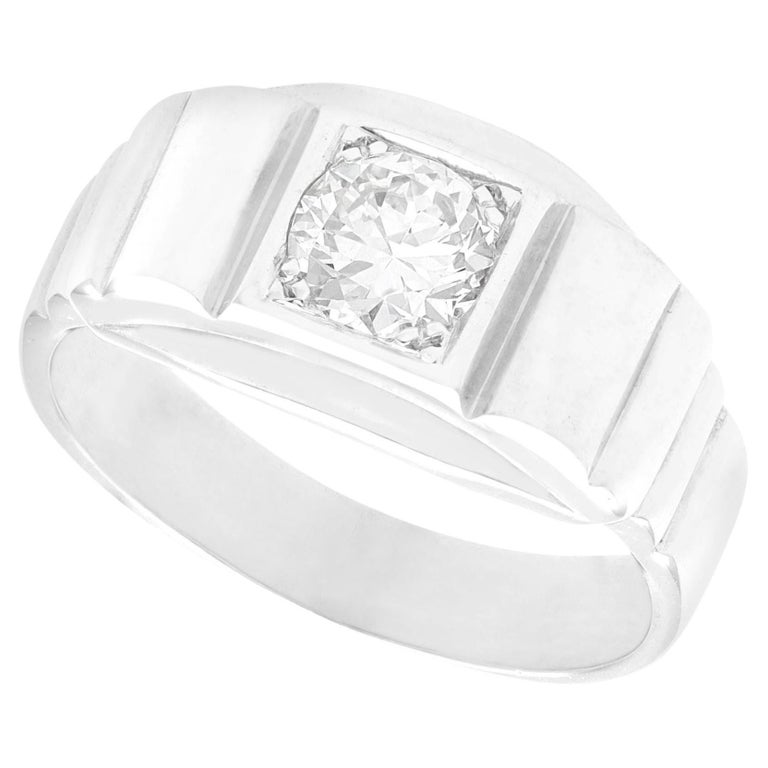 Vintage French Diamond and White Gold Cocktail Ring For Sale at 1stDibs